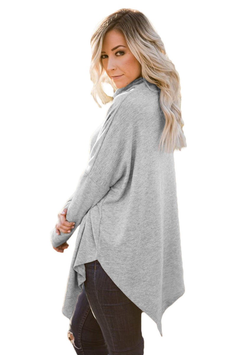 Soft Faux Poncho High Neck Sweater – INXCY