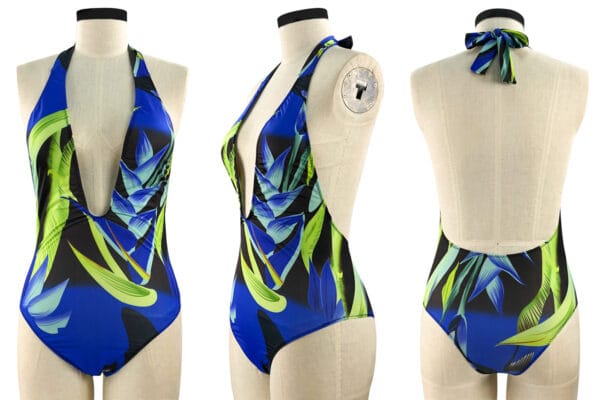 Azure Leaf Plunge One-Piece - Image 11