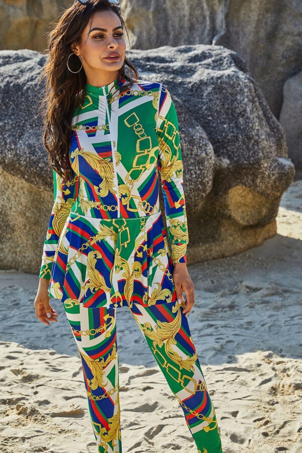Coastal Bloom Long Sleeve One-Piece - Image 2