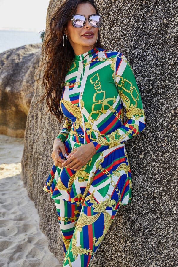 Coastal Bloom Long Sleeve One-Piece - Image 3