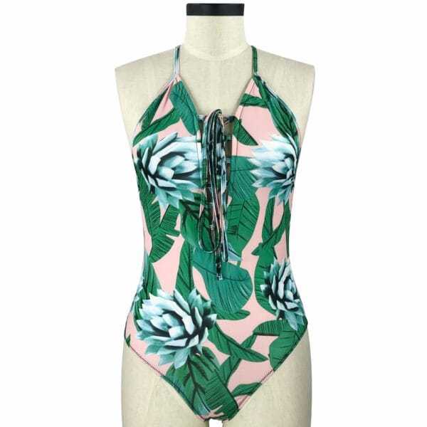 Coastal Blossom Tie-Front One-Piece - Image 7