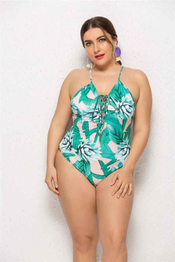 Coastal Blossom Tie-Front One-Piece - Image 2