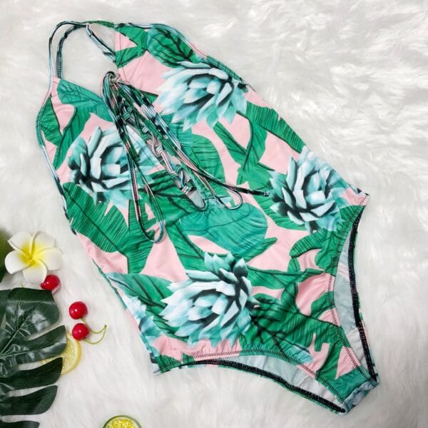 Coastal Blossom Tie-Front One-Piece - Image 10