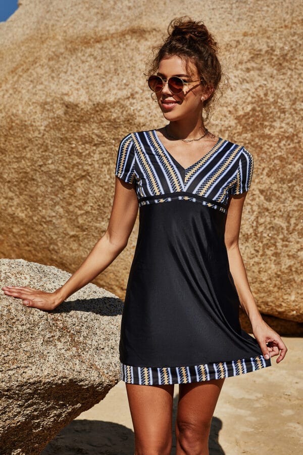 coastal_rhythm_swim_dress_model_1 Coastal Rhythm Swim Dress - Image 1