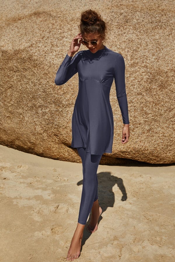 Coastal Serenity Long Sleeve Swim Dress - Image 18