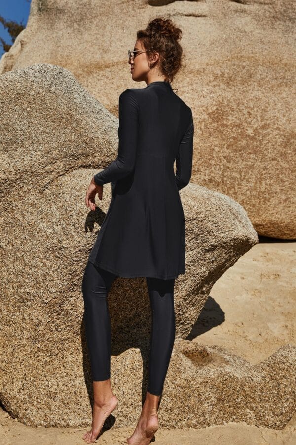 Coastal Serenity Long Sleeve Swim Dress - Image 7