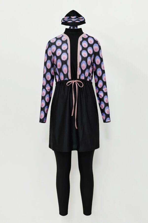 indigo_bloom_three-piece_swimsuit_mannequin_1 Indigo Bloom Three-Piece Swimsuit - Image 1