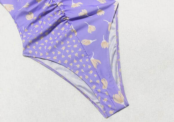 Lavender Bloom Ruched One-Piece - Image 10
