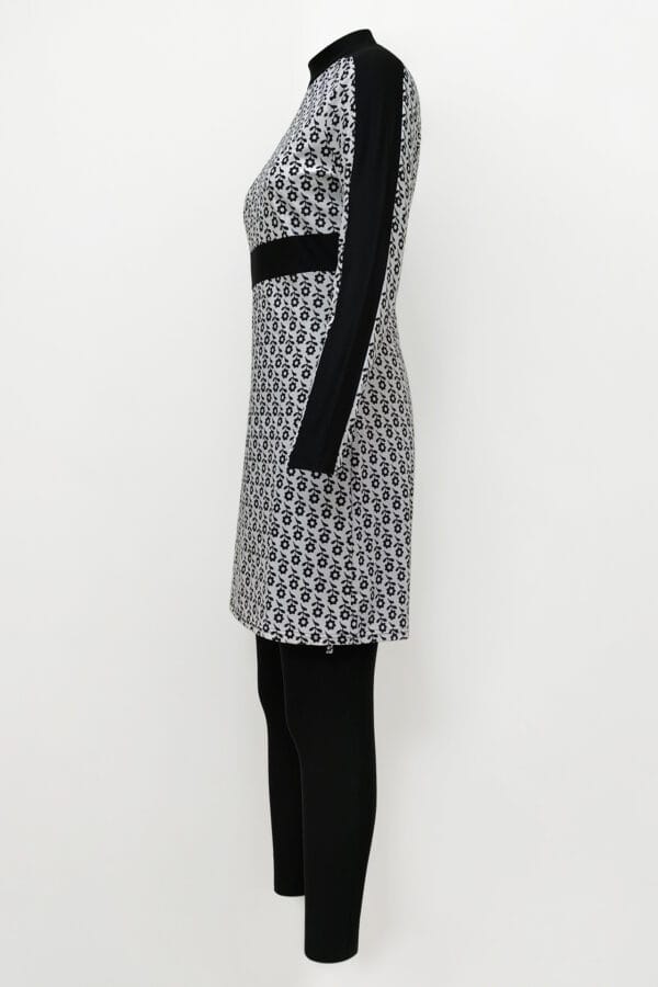 Midnight Bloom Full Coverage Swim Dress - Image 3
