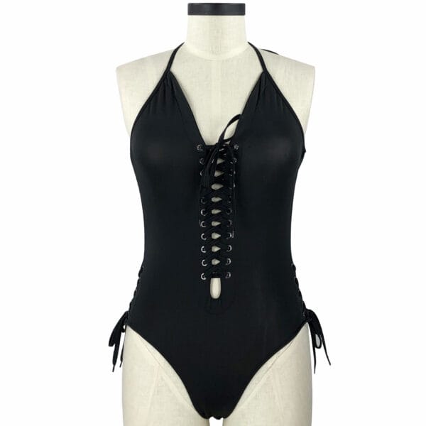 Midnight Lace-Up One-Piece - Image 6
