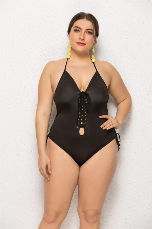 Midnight Lace-Up One-Piece - Image 2