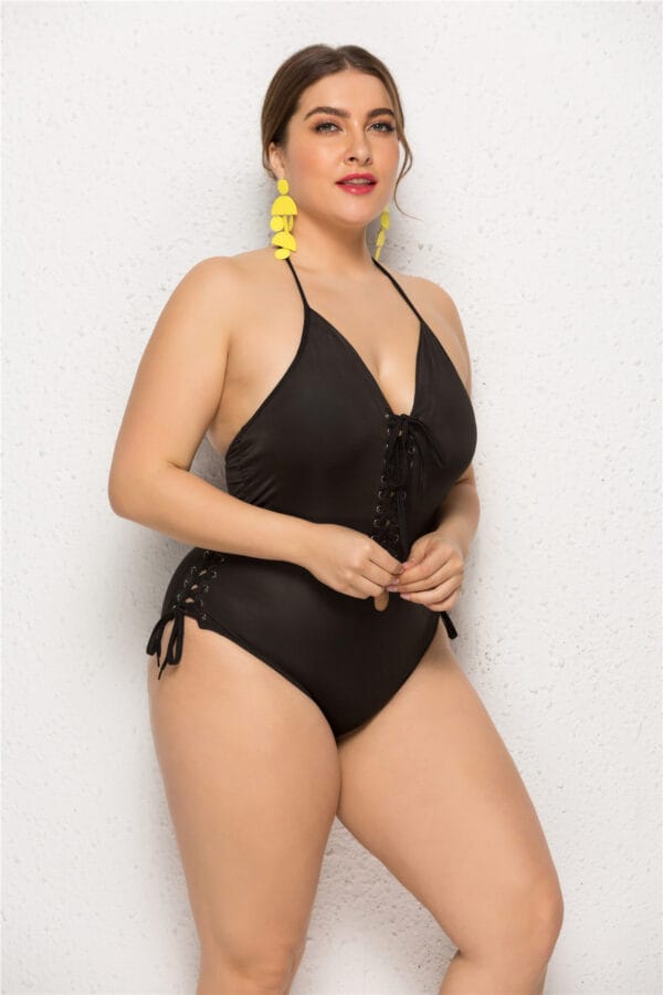 Midnight Lace-Up One-Piece - Image 4