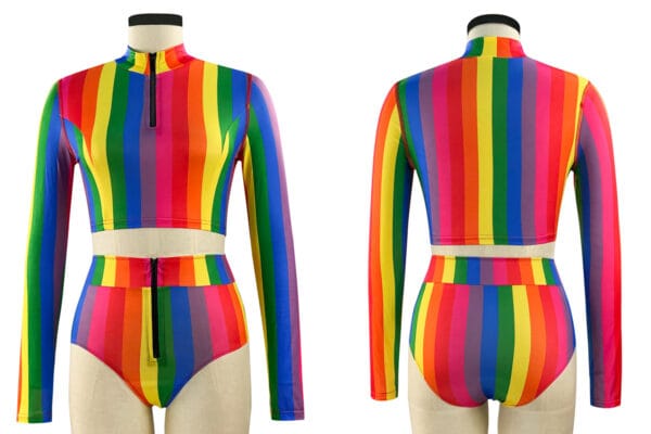 Rainbow Tide Long Sleeve Two-Piece - Image 5