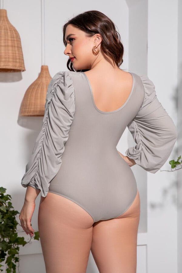 Raven's Wing Ruched Sleeve Swimsuit - Image 7