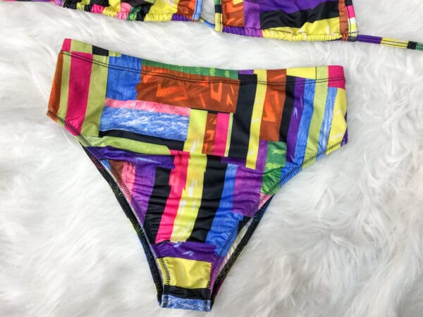 Vibrant Mosaic High-Waist Two-Piece - Image 9